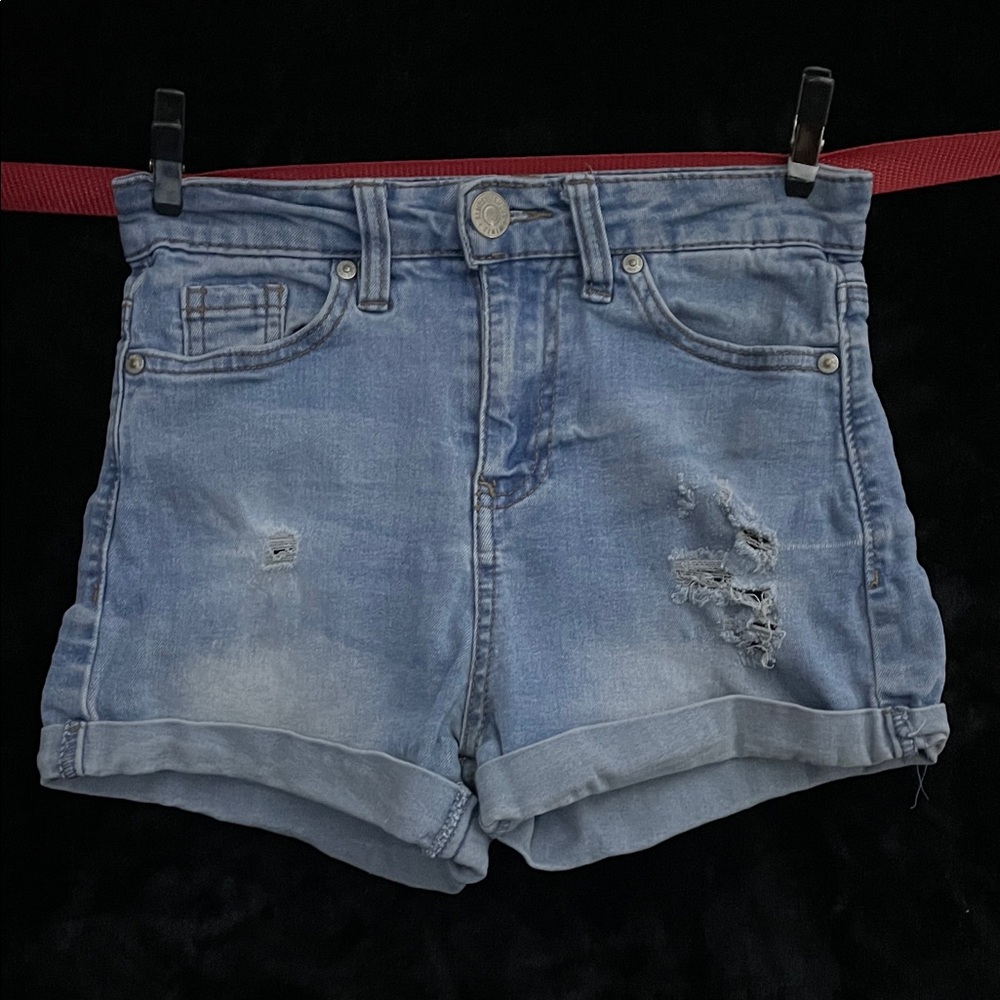 Almost Famous Light Blue Distressed Jean Shorts